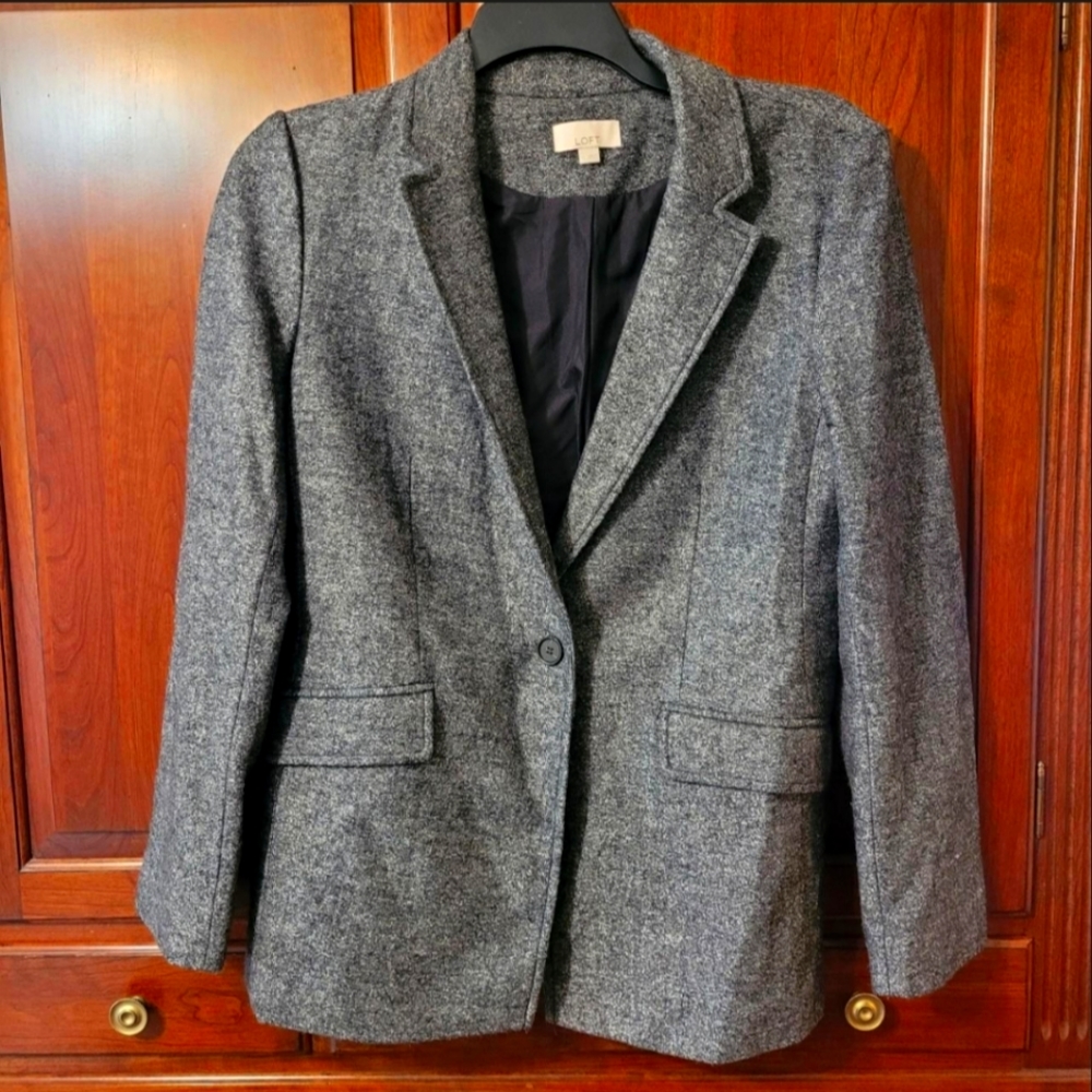 LOFT Charcoal Wool Blazer